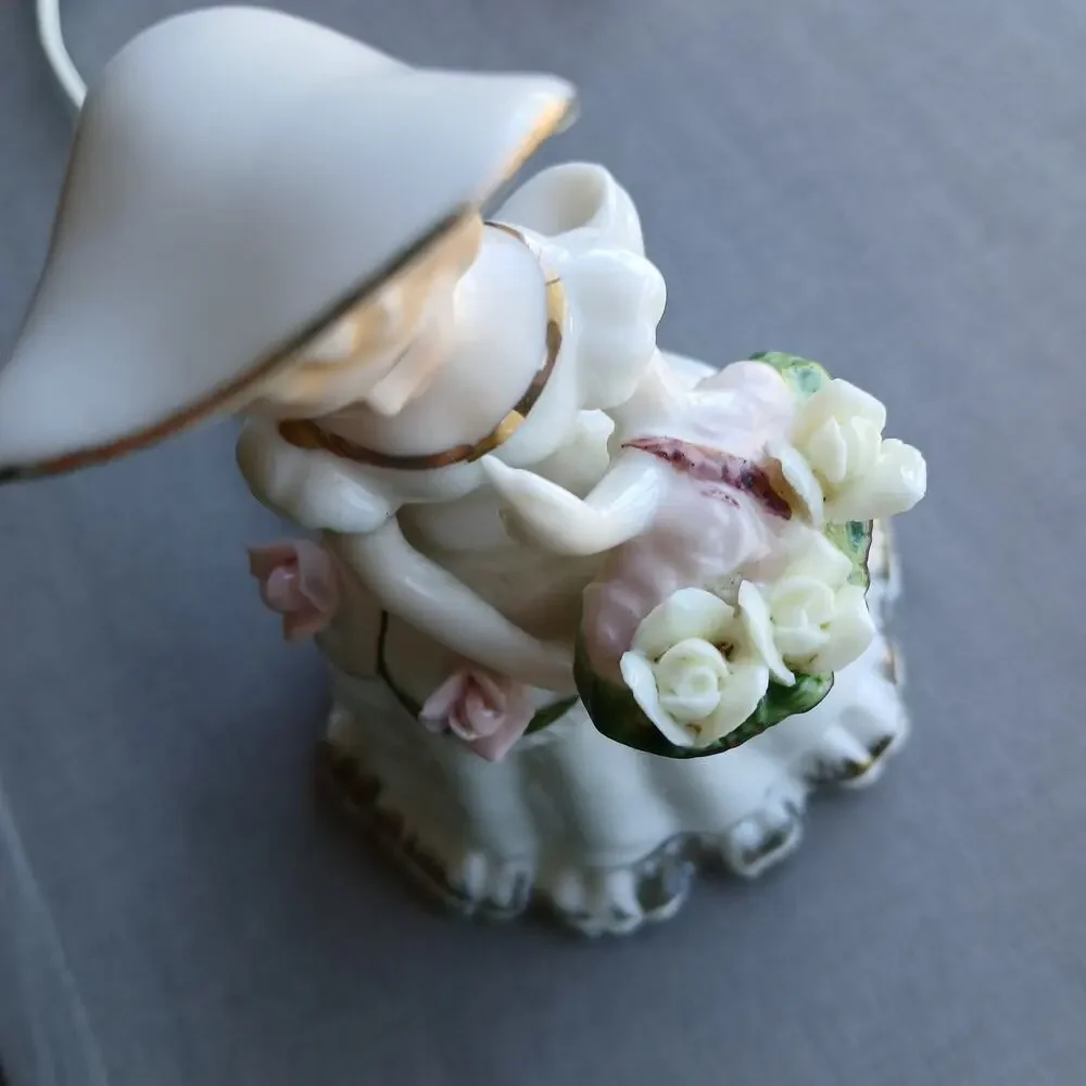 CMI Chadwick Porcelain Southern Belle with roses Night Light not working VTG 50s